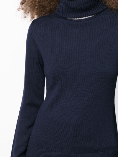 Shop Perfect Moment Roll-neck Merino-wool Jumper In Blue