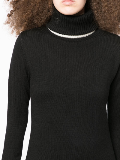 Shop Perfect Moment Roll-neck Merino-wool Jumper In Black
