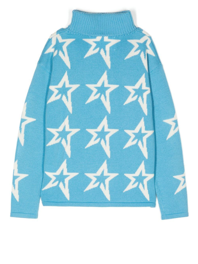 Shop Perfect Moment Star Dust Roll-neck Jumper In Blue