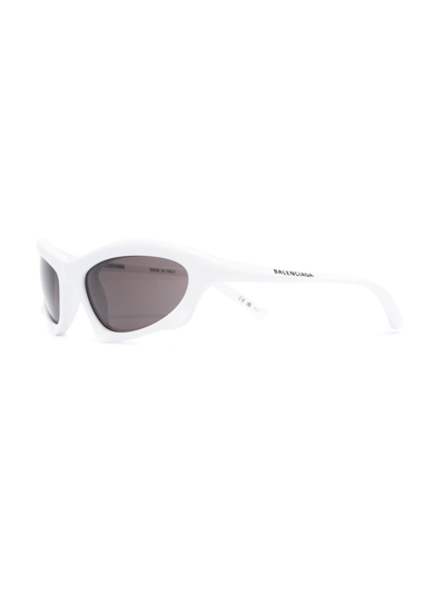 Shop Balenciaga Cat-eye Frame Tinted Sunglasses In 白色