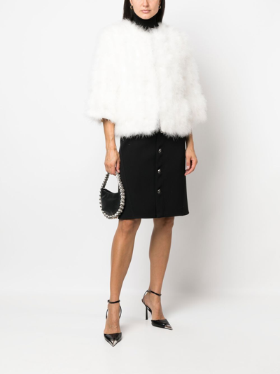 Yves Salomon Feather-trim Jacket In 黑色