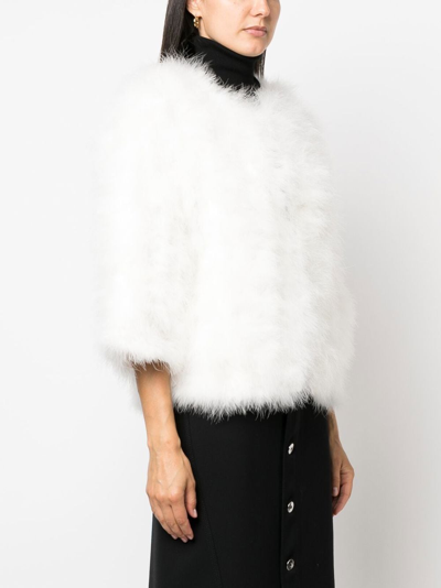 Yves Salomon Feather-trim Jacket In 黑色