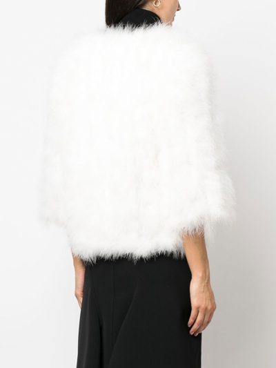 Yves Salomon Feather-trim Jacket In 黑色