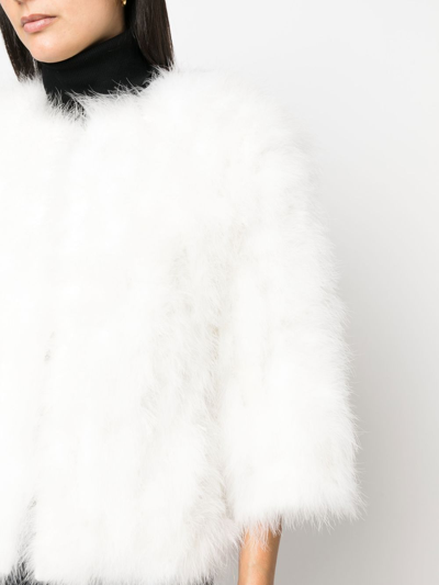 Yves Salomon Feather-trim Jacket In 黑色