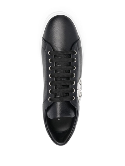 Philipp Plein Lo-top Sneakers Cocco Print Insert Hexagon In 黑色