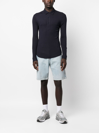 Orlebar Brown Button-front Long-sleeved Polo Shirt In Blue