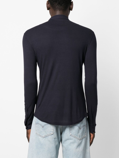 Orlebar Brown Button-front Long-sleeved Polo Shirt In Blue