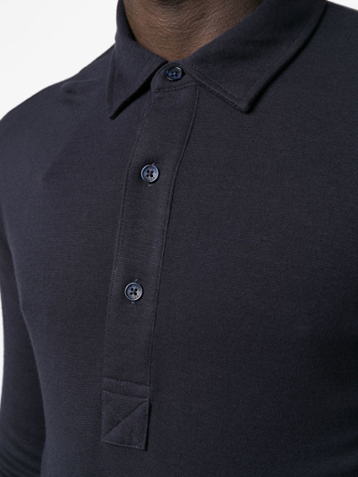 Orlebar Brown Button-front Long-sleeved Polo Shirt In Blue