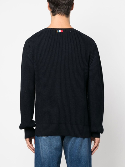 Shop Orlebar Brown Chunky Ribbed-knit Jumper In 黑色