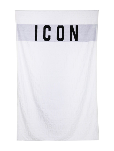 Shop Dsquared2 Icon-logo Print Towel In 黑色