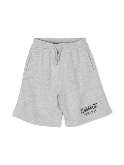 Dsquared2 Logo-print Track Shorts In 灰色