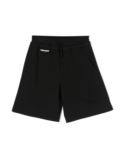 Dsquared2 Logo-print Track Shorts In 黑色
