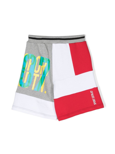 Dsquared2 Panelled Cotton Track Shorts In 灰色