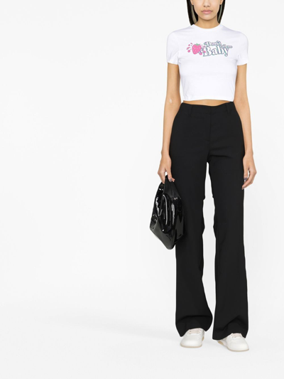 Shop Off-white Tailored Bootcut Trousers In 黑色