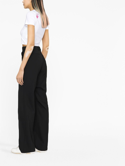 Shop Off-white Tailored Bootcut Trousers In 黑色