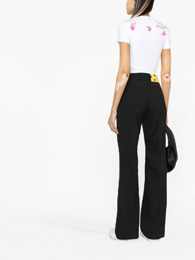 Shop Off-white Tailored Bootcut Trousers In 黑色