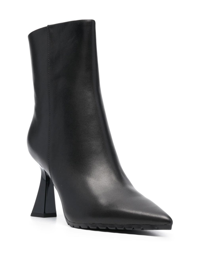 Shop Kurt Geiger 95mm Leather Ankle Boots In 黑色