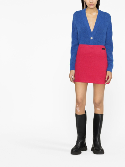 Ganni Twill Wool-blend Suiting Skirt In 粉色