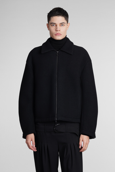 Shop Trussardi Casual Jacket In Black Synthetic Fibers