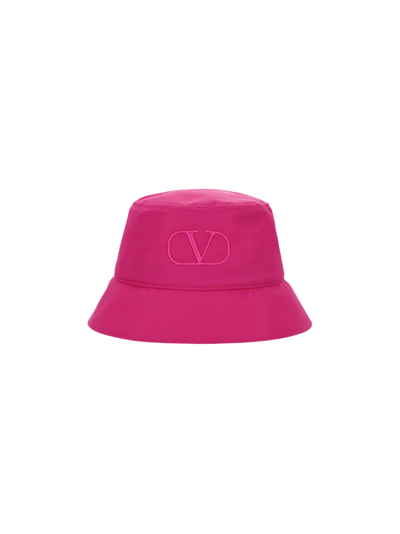 Shop Valentino Garavani Vlogo Bucket Hat In Pink Pp