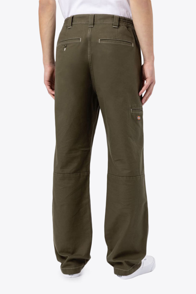 Shop Dickies Florala Pant Military Green Cotton Double Knee Work Pant - Florala Pant In Verde Militare