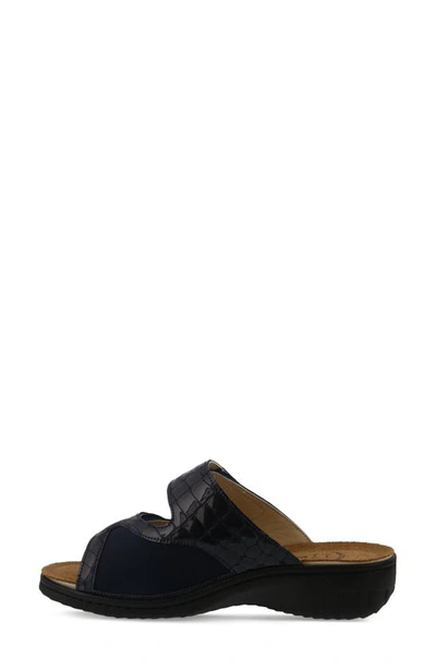 Flexus By Spring Step Almeria Slide Sandal In Navy Patent