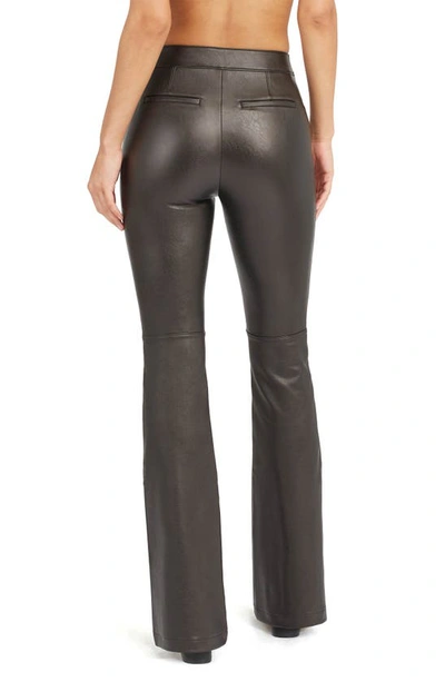 Shop Spanx Faux Leather Flare Leg Pull-on Pants In Luxe Black