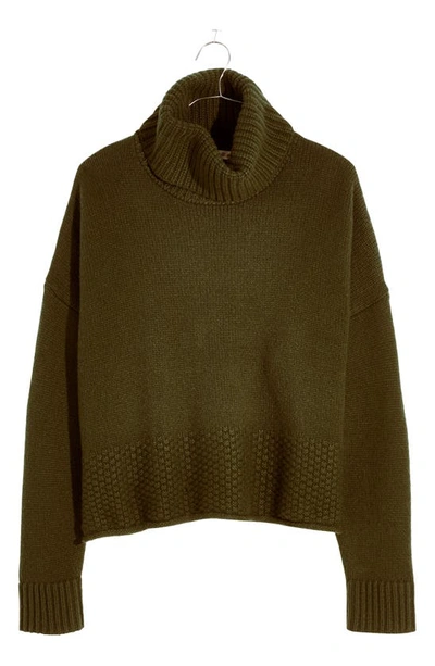 Shop Madewell Sadler Turtleneck Sweater In Deep Forest