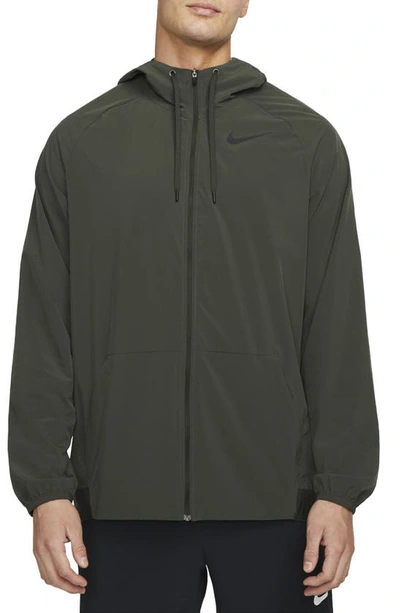 Nike Men s Pro Dri fit Flex Vent Max Full zip Hooded Training Jacket In Green ModeSens