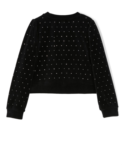 Michael Kors Logo-plaque Crystal-embellished Sweatshirt In Black