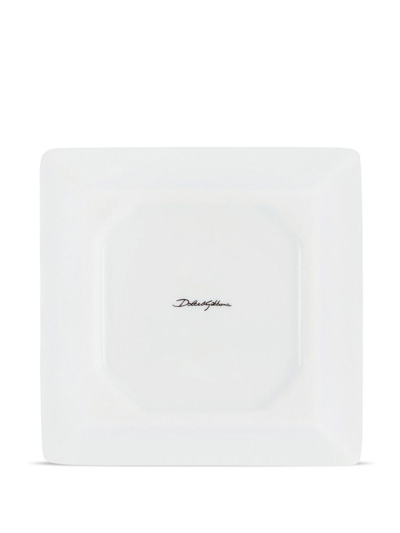 Shop Dolce & Gabbana Contrasting-pattern Porcelain Ash-tray In Multicolour