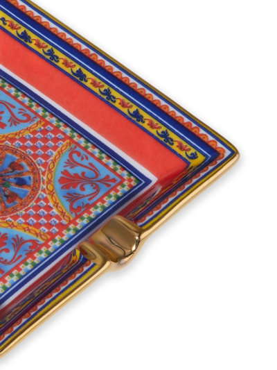 Shop Dolce & Gabbana Contrasting-pattern Porcelain Ash-tray In Multicolour