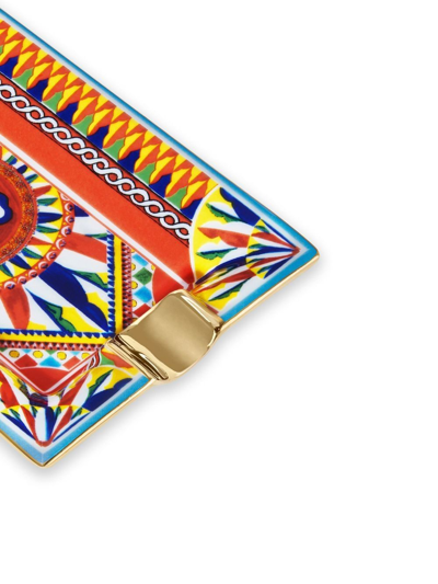Dolce & Gabbana Abstract-pattern Porcelain Ash-tray In Multicolour