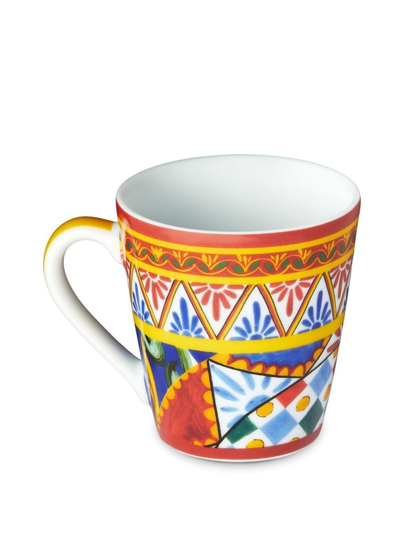 Shop Dolce & Gabbana Carretto Siciliano Porcelain Mug In White