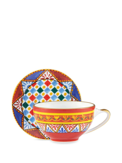 Dolce & Gabbana Carretto Siciliano Espresso Set In Red