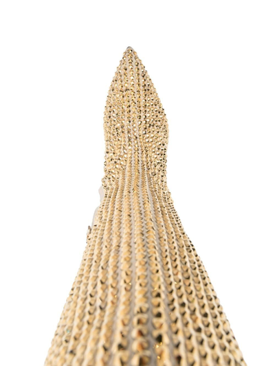 Philipp Plein Strass Cowboy Calf-length Boots In Gold