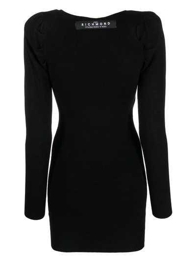Shop John Richmond Double-breasted Button Detail Dress In Black