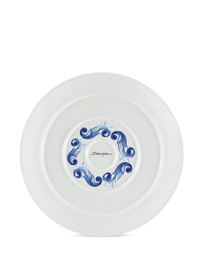 Shop Dolce & Gabbana Mediterranean-pattern Porcelain Platter In Blue