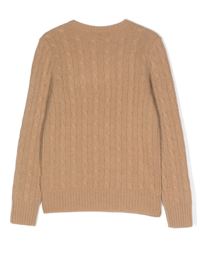 Shop Ralph Lauren Cashmere Cable-knit Jumper In Brown