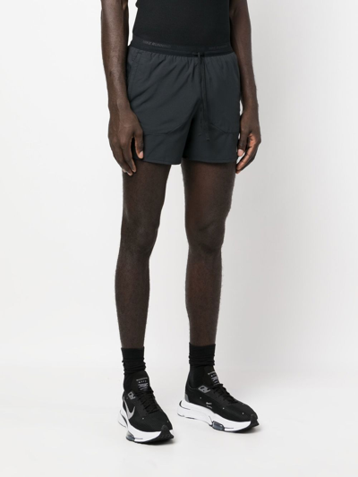 Shop Nike Swoosh-print Running Shorts In Black