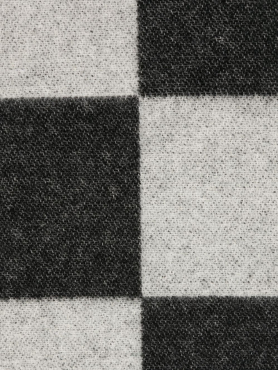 Shop Amiri Checkerboard-pattern Knit Scarf In Black