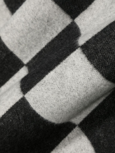 Shop Amiri Checkerboard-pattern Knit Scarf In Black