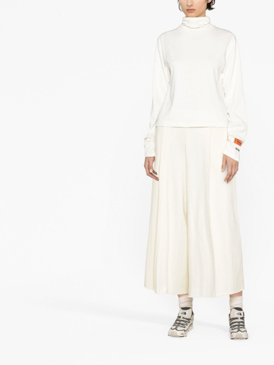 Shop Issey Miyake Pleated Wide-leg Culottes In Neutrals