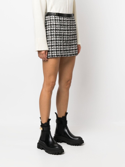 Shop Alice And Olivia Tweed Mini Skirt In Black