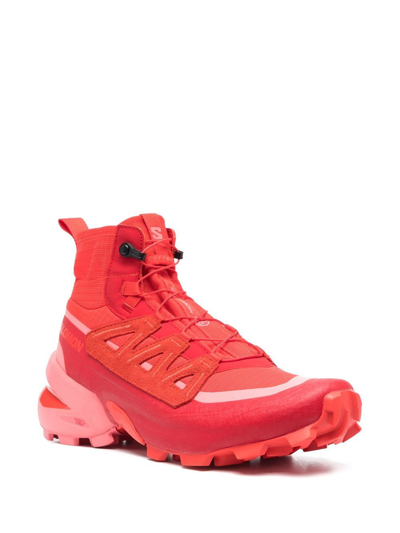 Shop Mm6 Maison Margiela High-top Ridged Sneakers In Red