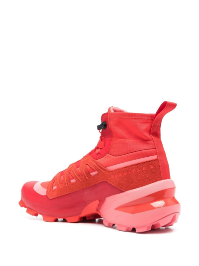 Shop Mm6 Maison Margiela High-top Ridged Sneakers In Red