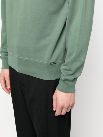 Shop Tom Ford Logo-patch Sweatshirt In Green