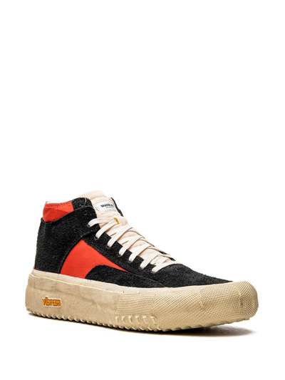Shop Brand Black Capo Dirty "black Red" Sneakers