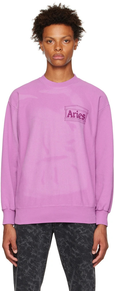 Shop Aries Purple Temple Sweatshirt In Iris