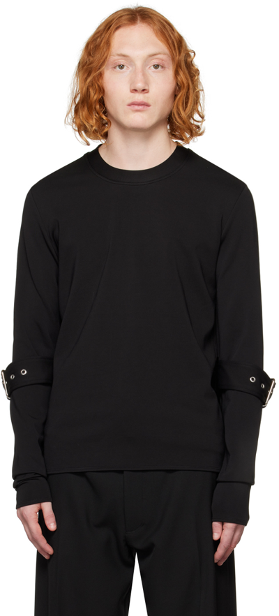 Maximilian Davis Power Buckled Long-sleeved T-shirt In Black